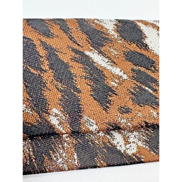 RODA Ribbon Belt Mens Unisex Medium Brown Black Animal Print Fabric D Ring Waist - Picture 5 of 7